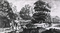 Bathing in a lake or mineral springCollection: Images from the History of Medicine (IHM) Author(s): Bassi, Ferdinando, 1714-1774, author Publication: Roma: Giovanni Zempel, 1768 Language(s): Italian Format: Still image Genre(s): Book Illustrations Abstract: In a wooded or rural area three people are bathing in a natural lake or spring. Related Title(s): Is part of: Delle terme porrenttane.; See related catalog record: 2443068R Extent: 1 print Technique: engraving NLM Unique ID: 101435941 NLM Image ID: A013259 Permanent Link: resource.nlm.nih.gov/101435941