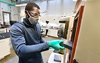 NREL researcher in Building Energy Science Group working on the development and characterization of advanced phase change thermal energy storage composites for buildings thermal management applications as part of an LDRD funded research. February 25, 2021. Original public domain image from Flickr