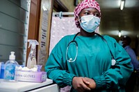 Midwife, Franca, at a hospital in Ghana