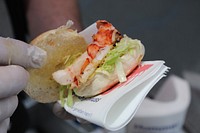 Seafood mini burger. Original public domain image from Flickr