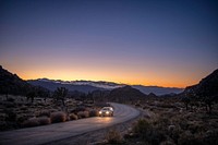 Car at sunset 