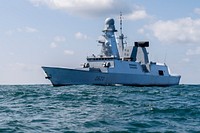 The Air Defence Frigate (FDA) Forbin sailed off the coast of Scotland.