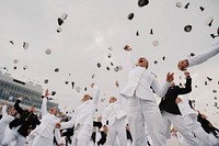 USNA Graduation and Commissioning 2021. (U.S. Navy photo illustration by Midshipmen 2nd Class Krystyna Bartocci/Released). May 28, 2021. Original public domain image from Flickr