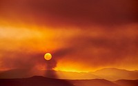 Sunset at Cajete Fire. Original public domain image from Flickr