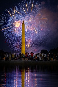 Washington, D.C. fireworks, Independence Day celebration. Original public domain image from Flickr