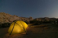 Glowing camping tent