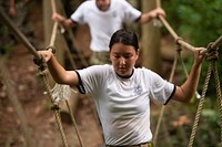 Midshipmen 4th Class, or plebes, from the United States Naval Academy Class of 2024 run the Endurance Course during Plebe Summer. (U.S. Navy photo by Ensign Anna Walker/Released). Annapolis, Md, July 19, 2020 Original public domain image from Flickr