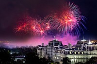 Fireworks display during the Fourth of July celebration. Original public domain image from Flickr