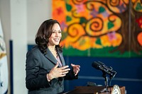 Vice President Kamala Harris delivers remarks at Centro Nía childcare center, Friday, June 11, 2021, in Washington, D.C. (Official White House Photo by Lawrence Jackson). Original public domain image from Flickr