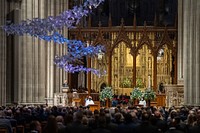 President Joe Biden delivers remarks during the funeral service of former Virginia Senator John Warner, Wednesday, June 23, 2021, at Washington National Cathedral in Washington, D.C. (Official White House Photo by Adam Schultz). Original public domain image from Flickr