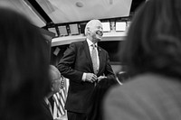 President Joe Biden talks to guests after signing the Methane, Equal Employment Opportunity Commission and True Lender CRA Bills, Wednesday, June 30, 2021, in the South Court Auditorium in the Eisenhower Executive Office Building at the White House. (Official White House Photo by Cameron Smith). Original public domain image from Flickr