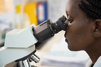 Laboratory Technologist Caren Cherotich (31 years) uses a microscope to examine samples at Ahero County Hospital, Kisumu, Kenya, on 21st November 2018.