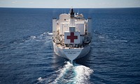 USNS Comfort Steams Through the AtlanticATLANTIC OCEAN (October 21, 2022) The hospital ship USNS Comfort (T-AH 20) steams through the ocean as part of the transit south from Nofolk, Va. Comfort is deployed to U.S. 4th Fleet in support of Continuing Promise 2022, a humanitarian assistance and goodwill mission conducting direct medical care, expeditionary veterinary care, and subject matter expert exchanges with five partner nations in the Caribbean, Central and South America. (U.S. Navy photo by Mass Communication Specialist 1st Class Donald R. White Jr.)