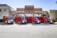 Four newly-built EMS units arrived at Greenville Fire Rescue Station 1, November 8. Original public domain image from Flickr