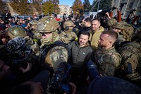 Volodymyr Zelenskyy took part in hoisting the State Flag of Ukraine in liberated Kherson.During a working trip to the de-occupied Kherson, President of Ukraine Volodymyr Zelenskyy took part in the ceremony of hoisting the State Flag on the central square of the city.  He thanked the Ukrainian military who participated in the liberation of the Kherson region and noted that it was an honor for him to be with them today in Ukrainian Kherson."This is a great pleasure for my heart and soul. I want to thank you for who you are and for returning Ukraine to the Kherson region. We are returning our Armed Forces, our state, our flag," the Head of State said.At the same time, Volodymyr Zelenskyy noted that Russian troops left a large number of destroyed houses and other buildings, damaged communications, and riddled cars in the Kherson region."This is what the Russian Federation did in our country, it showed the whole world that it can kill. But all of us, our Armed Forces, our National Guard, intelligence have shown that it is impossible to kill Ukraine," the President emphasized.The Head of State and all present honored the memory of those who died for the liberation of the Kherson region with a moment of silence.The State Flag of Ukraine was solemnly hoisted near the building of the Kherson Regional State Administration. The State Anthem was played.Volodymyr Zelenskyy talked with the residents of Kherson, who for months demonstrated resilience and believed in the return of Ukraine. During the meeting with media representatives, the President called on them to tell the whole world about how the people of Kherson lived during the occupation.