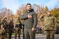 Volodymyr Zelenskyy took part in hoisting the State Flag of Ukraine in liberated Kherson.During a working trip to the de-occupied Kherson, President of Ukraine Volodymyr Zelenskyy took part in the ceremony of hoisting the State Flag on the central square of the city.  He thanked the Ukrainian military who participated in the liberation of the Kherson region and noted that it was an honor for him to be with them today in Ukrainian Kherson."This is a great pleasure for my heart and soul. I want to thank you for who you are and for returning Ukraine to the Kherson region. We are returning our Armed Forces, our state, our flag," the Head of State said.At the same time, Volodymyr Zelenskyy noted that Russian troops left a large number of destroyed houses and other buildings, damaged communications, and riddled cars in the Kherson region."This is what the Russian Federation did in our country, it showed the whole world that it can kill. But all of us, our Armed Forces, our National Guard, intelligence have shown that it is impossible to kill Ukraine," the President emphasized.The Head of State and all present honored the memory of those who died for the liberation of the Kherson region with a moment of silence.The State Flag of Ukraine was solemnly hoisted near the building of the Kherson Regional State Administration. The State Anthem was played.Volodymyr Zelenskyy talked with the residents of Kherson, who for months demonstrated resilience and believed in the return of Ukraine. During the meeting with media representatives, the President called on them to tell the whole world about how the people of Kherson lived during the occupation.