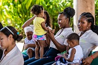 CP22 - WPS Provides Medical Care at Juan Fe221115-N-LP924-1010 CARTAGENA, Colombia (Nov. 15, 2022) Young mothers and their children await medical care provided by the staff assigned to hospital ship USNS Comfort (T-AH 20) as part of Continuing Promise 2022 at Juan Fe in Cartagena, Colombia, Nov. 15, 2022. Comfort is deployed to U.S. 4th Fleet in support of Continuing Promise 2022, a humanitarian assistance and goodwill mission conducting direct medical care, expeditionary veterinary care, and subject matter expert exchanges with five partner nations in the Caribbean, Central and South America. (U.S. Navy photo by Mass Communication Specialist 3rd Class Sophia Simons)