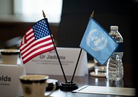 DHS Secretary Alejandro Mayorkas Meets with Filippo GrandiWashington, D.C. (April 11, 2022) Homeland Security Secretary Alejandro Mayorkas meets with the United Nations Refugee Agency’s High Commissioner Filippo Grandi at DHS Headquarters in Washington D.C. (DHS Photo by Benjamin Applebaum)