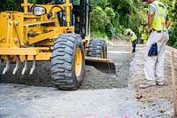 Construction on the greenway extension from Pitt Street to Memorial Drive nears completion as workers prepare for paving, October, 2021. Original public domain image from Flickr