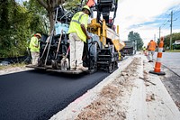 Construction on the greenway extension from Pitt Street to Memorial Drive nears completion as workers prepare for paving, October, 2021. Original public domain image from Flickr