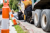 Construction on the greenway extension from Pitt Street to Memorial Drive nears completion as workers prepare for paving, October, 2021. Original public domain image from Flickr