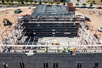 Fire/Rescue Station 7 construction, April 28, 2022. Original public domain image from Flickr