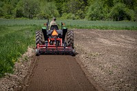 Beginning Farmers Max Morningstar, seen tilling one of his fields for planting, and Maria Zordan run MX Morningstar Farm, a vegetable farm with retail store in Hudson, New York.(USDA/FPAC photo by Preston Keres)