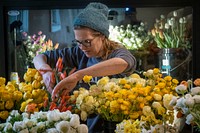 Beginning Farmers Luke Franco and Jenny Elliott (pictured) run Tiny Hearts Farm in Copake, New York and flower shop in nearby Hillsdale.(USDA/FPAC photo by Preston Keres)