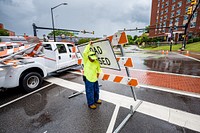 The second Emerald Loop intersection murals was installed, Greenville, May 22–24, 2022. Original public domain image from Flickr