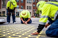 The second Emerald Loop intersection murals was installed, Greenville, May 22–24, 2022. Original public domain image from Flickr