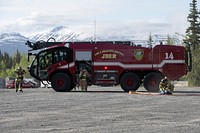 Mission Assurance Exercise 22-6 tests JBER’s emergency response capabilitiesAir Force fire protection specialists assigned to the 673d Civil Engineer Squadron respond to a simulated downed aircraft while participating in Mission Assurance Exercise 22-6 at Joint Base Elmendorf-Richardson, Alaska, May 25, 2022. MAE 22-6 tested JBER’s emergency response capabilities following a mock-down aircraft accident. (U.S. Air Force photo by Alejandro Peña)