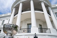 An event celebrating the Tampa Bay Lightning and their 2020 and 2021 Stanley Cup championships is set by the South Portico, Monday, April 25, 2022, at the White House. (Official White House Photo by Hannah Foslien)