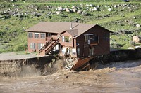 Yellowstone flood event 2022: Employee housing near Yellowstone River.