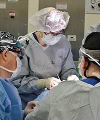 Naval Hospital Jacksonville Ear, Nose, and Throat Clinic 220406-N-QA097-060JACKSONVILLE, Fla. (April 6, 2022) - Hospitalman Anika Murphy, of Kalispell, Montana, assists Ear, Nose, and Throat surgeons during a surgery at Naval Hospital Jacksonville. Murphy says, “Being a corpsman in the Navy has given me many opportunities to see all aspects of the medical field.” Established June 17, 1898, the Hospital Corps cares for sailors and Marines on the battlefield, at sea, under the sea, in the air, and at military treatment facilities worldwide. (U.S. Navy photo by Deidre Smith, Naval Hospital Jacksonville/Released). #FacesofNHJax #NavyHospitalCorps