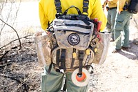 MAY 19: Mop up of brush fireWICKENBURG, AZ - MAY 19: Fire pack of a Phoenix District firefighter, called to mop up after a brush fire along Highway 93 north of Wickenburg, Arizona, in the Bureau of Land Management's Phoenix District on May 19, 2022. Photo by Suzanne Allman, contract photographer for BLM