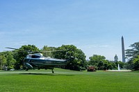 President Joe Biden and First Lady Jill Biden depart the South Lawn of the White House aboard Marine One, Wednesday, May 18, 2022, en route to Joint Base Andrews, Maryland. (Official White House Photo by Cameron Smith)