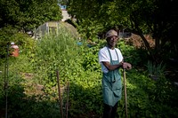 Taqwa Community Farm Director Abu Talib, works in the half-acre park operated as a community garden in the Highbridge neighborhood of the Bronx, New York City.(USDA/FPAC photo by Preston Keres)