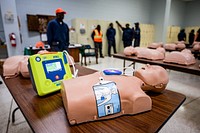 CPR Training at Public Works at the Greenville Fire/Rescue, Wednesday, July 6. Original public domain image from Flickr