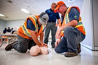 CPR Training at Public Works at the Greenville Fire/Rescue, Wednesday, July 6. Original public domain image from Flickr