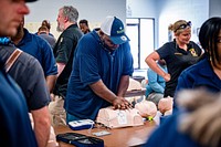 CPR Training at Public Works at the Greenville Fire/Rescue, Wednesday, July 6. Original public domain image from Flickr