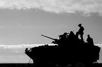 U.S. Marines assigned to the 22nd Marine Expeditionary Unit, participate in a live-fire exercise aboard the Wasp-class amphibious assault ship USS Kearsarge (LHD 3).