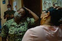 Pacific Partnership 2022 Provides Physical Therapy Assistance at Balau General Hospital. 220718-N-NC885-1022KOROR, Palau (July 18th, 2022) – Hospital Corpsman 2nd Class Ashley Ngatia, from Nairobi, Kenya, provides physical therapy treatment assistance for a patient at the Belau National Hospital in support of Pacific Partnership 2022. Now in its 17th year, Pacific Partnership is the largest annual multinational humanitarian assistance and disaster relief preparedness mission conducted in the Indo-Pacific. (U.S. Navy photo by Mass Communication Specialist 2nd Class Drace Wilson)