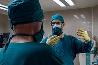 Pacific Partnership 2022 and Vietnamese Dental Staff Provide Care at Vietnamese Hospital 220628-N-HI500-1182PHU YEN, VIETNAM (June 28, 2022) – Cmdr. Dustin Schuett, from San Diego, right, speaks with Capt. Charles Maynard of the Royal Navy, serving as Pacific Partnership 2022 (PP22) deputy commander, at Phu Yen General Hospital during Pacific Partnership 2022 (PP22). Now in its 17th year, Pacific Partnership is the largest annual multinational humanitarian assistance and disaster relief preparedness mission conducted in the Indo-Pacific. (U.S. Navy photo by Mass Communication Specialist 2nd Class Brandie Nuzzi)