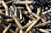 Empty bullet shell pile.