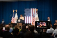 DHS Secretary Alejandro Mayorkas Participates in FEMA Announcement EventMIAMI (August 01, 2022) Homeland Security Secretary Alejandro Mayorkas speaks at the FEMA Accouncement Event in Miami ahead of Vice President Kamala Harris. (DHS photo by Sydney Phoenix)