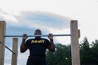 The 10th Mountain Division CSM Nema Mobar gathers the current command sergeant majors from each Brigade represented at Fort Drum for leadership PT on Aug. 23, 2022, at the NCO Academy, Fort Drum, NY.