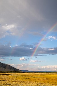 Double rainbow in Swan Lake Flats near Bunsen Peak.