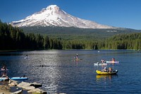 Canoes at Mt Hood Trillum Lake. Original public domain image from Flickr