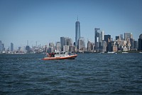 DHS Secretary Alejandro Mayorkas Travels to NY and NJNew York, NY (September 14, 2022) Homeland Security Secretary Alejandro Mayorkas travels from Pier 83 in Midtown New York City to Bayonne, New Jersey aboard a U.S. Coast Guard Boat operated by USCG Station NY. (DHS Photo by Sydney Phoenix)