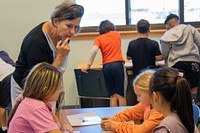 Teacher and students. Original public domain image from Flickr